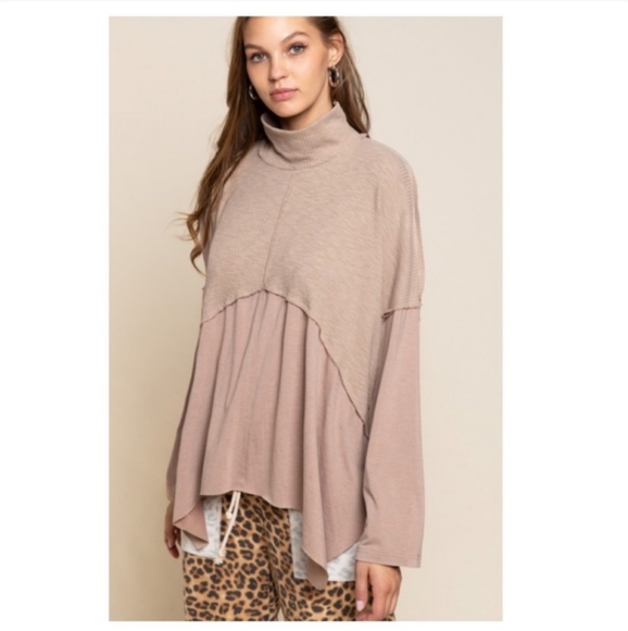 POL Mocha Long Sleeve Top - sizes Small - NEW - Picture 8 of 12